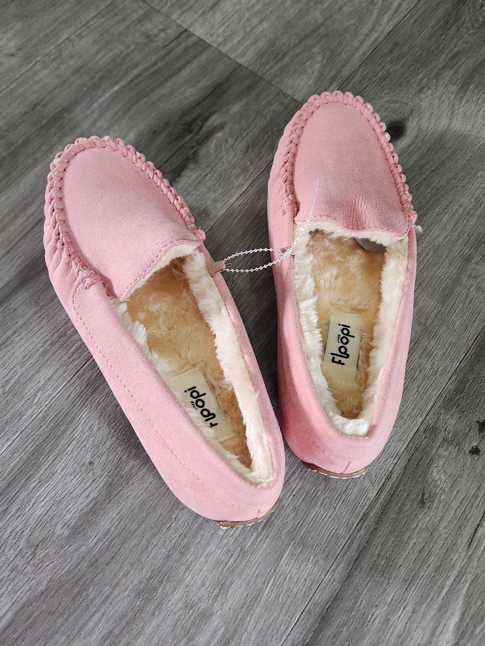 Floopi Women's Lilly Moccasin Faux Sued Slippers Pink Size 7 Womens
